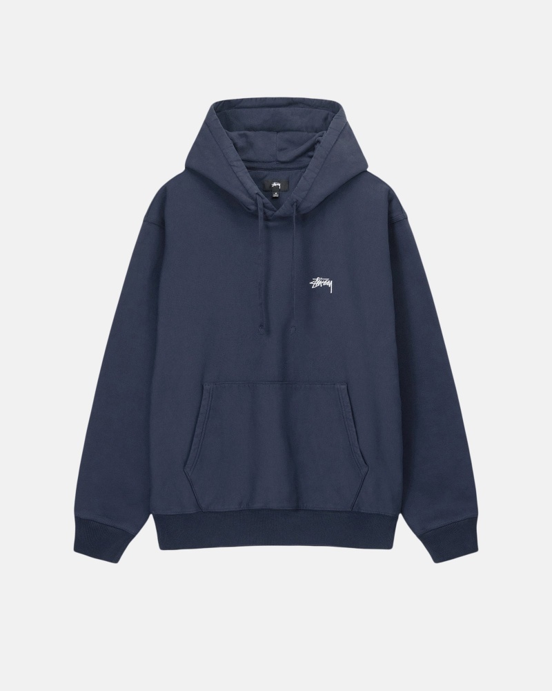 Hanorac cu Gluga Stussy Stock Logo Bleumarin | 98023-WPUA