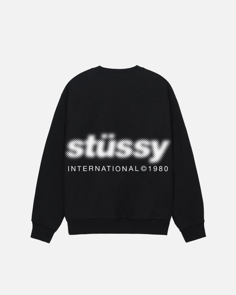 Hanorace Stussy Blur Crew Negrii | 10452-QJEZ