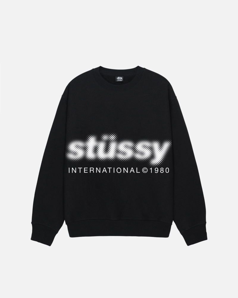 Hanorace Stussy Blur Crew Negrii | 10452-QJEZ