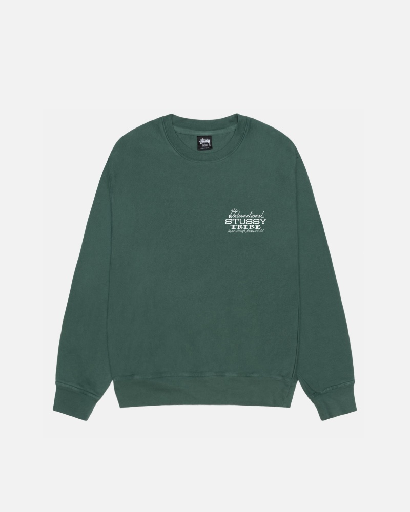 Hanorace Stussy Ist Crew Pigment Dyed Verzi | 26059-YOBD