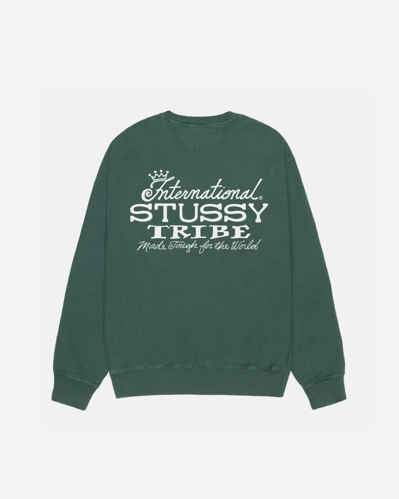 Hanorace Stussy Ist Crew Pigment Dyed Verzi | 26059-YOBD