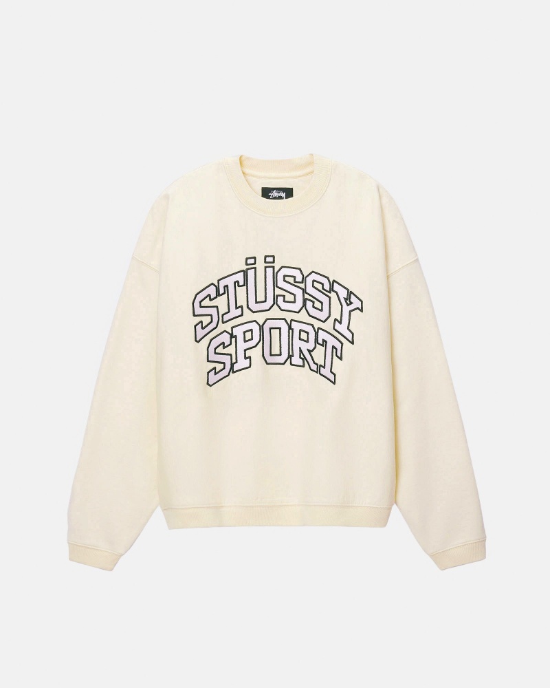 Hanorace Stussy Sport Relaxed Oversized Crew Albi | 81430-VECH