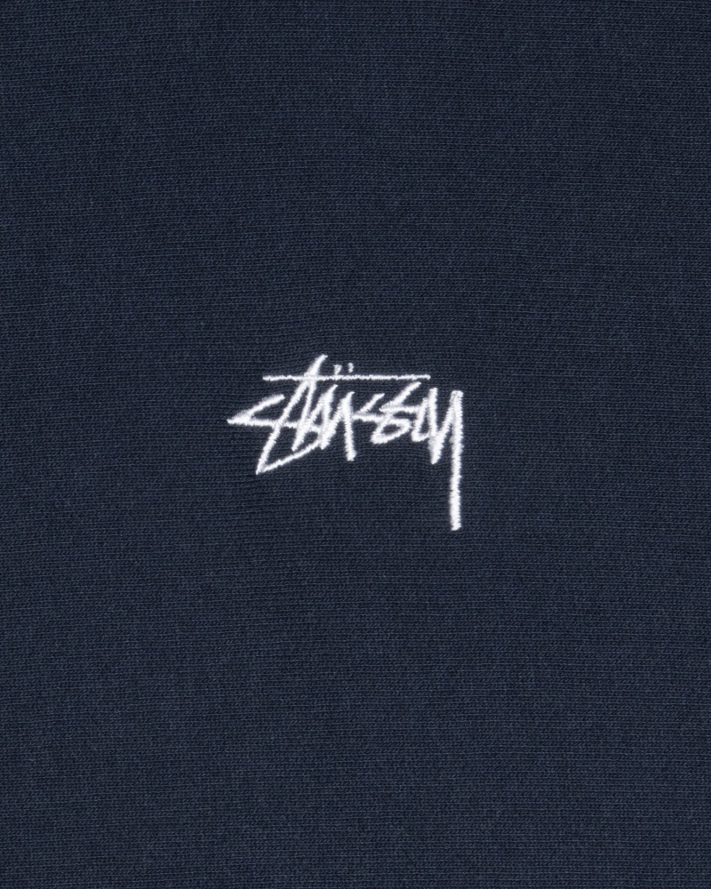 Hanorace Stussy Stock Logo Crew Bleumarin | 06247-UNRZ