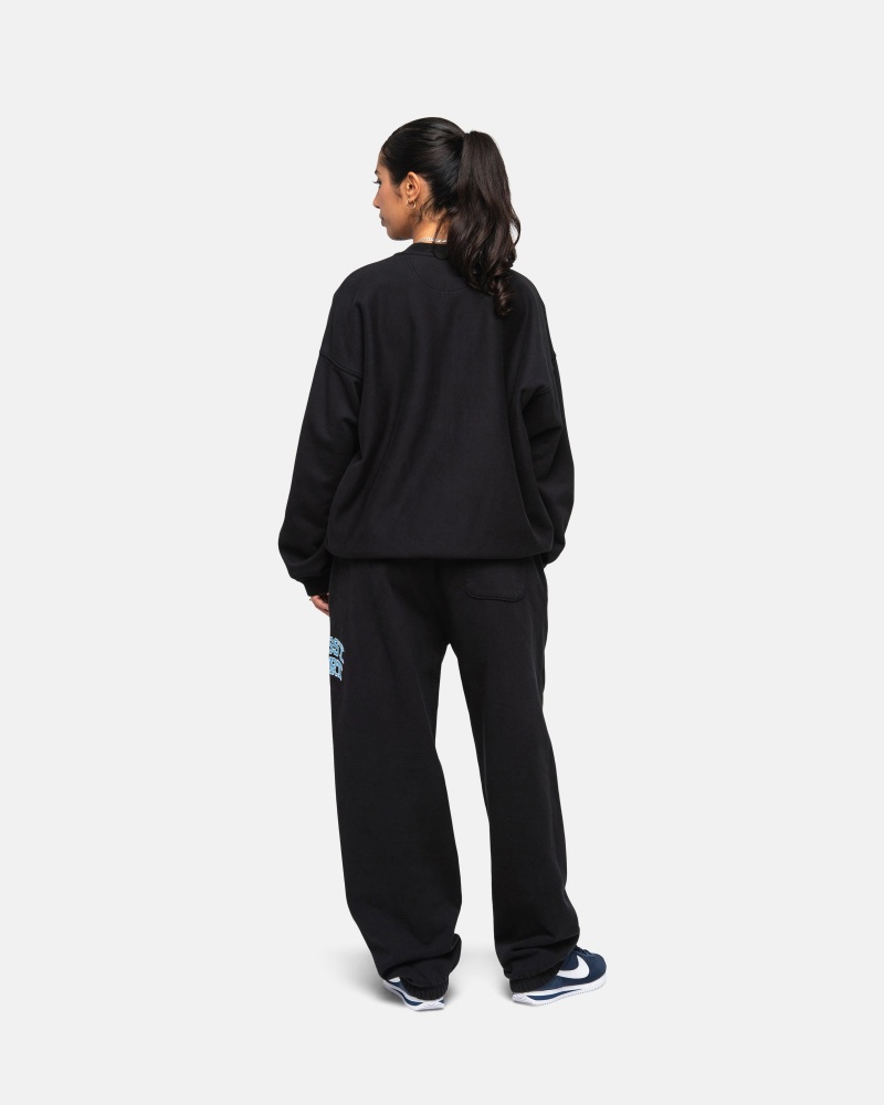 Hanorace Stussy Stüssy Sport Relaxed Oversized Crew Negrii | 97821-KCZI