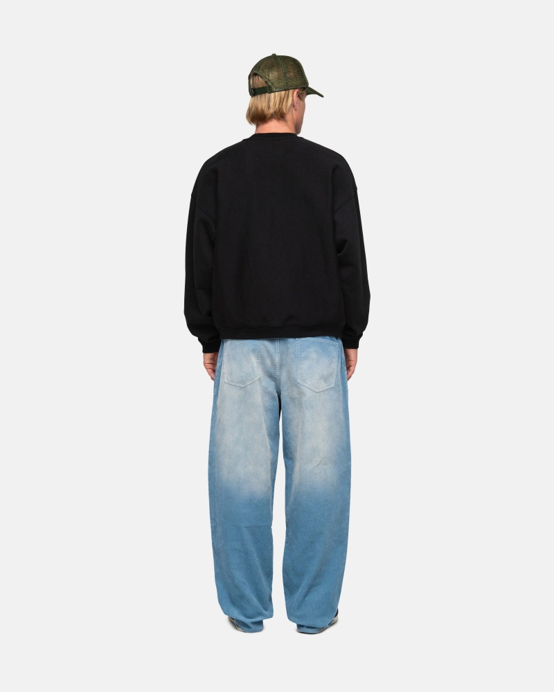 Hanorace Stussy Stüssy Sport Relaxed Oversized Crew Negrii | 97821-KCZI