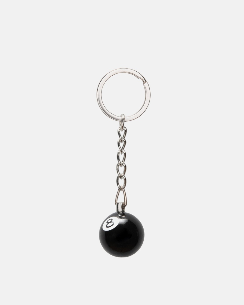 Keychain Stussy 8 Ball Negrii | 12349-PDMO