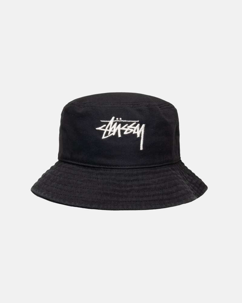 Palarie Stussy Bucket Big Stock Negrii | 70918-CRUL