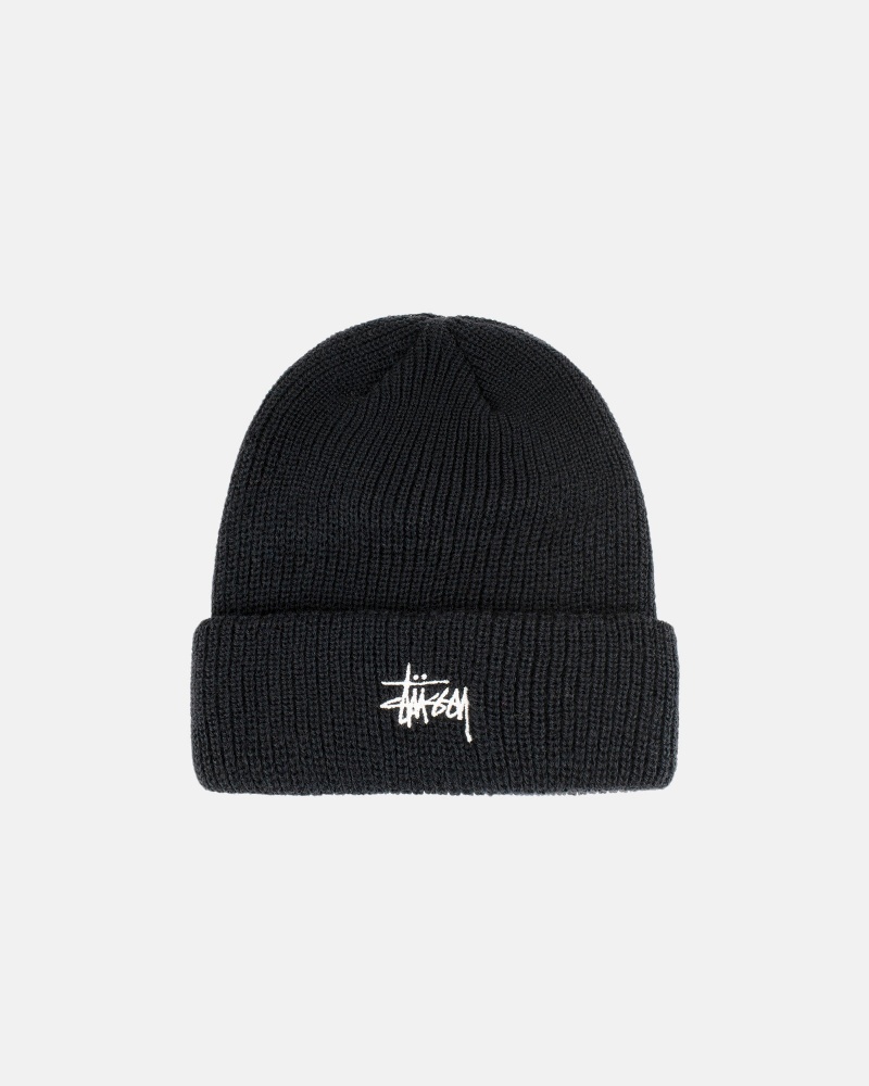 Palarie Stussy Cuff Beanie Basic Negrii | 86152-DUWB