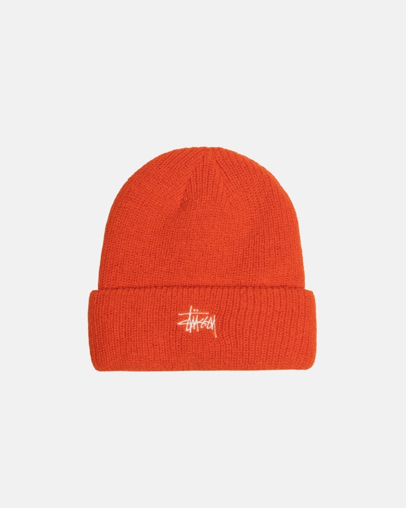 Palarie Stussy Cuff Beanie Basic Portocalii | 48916-SVIE