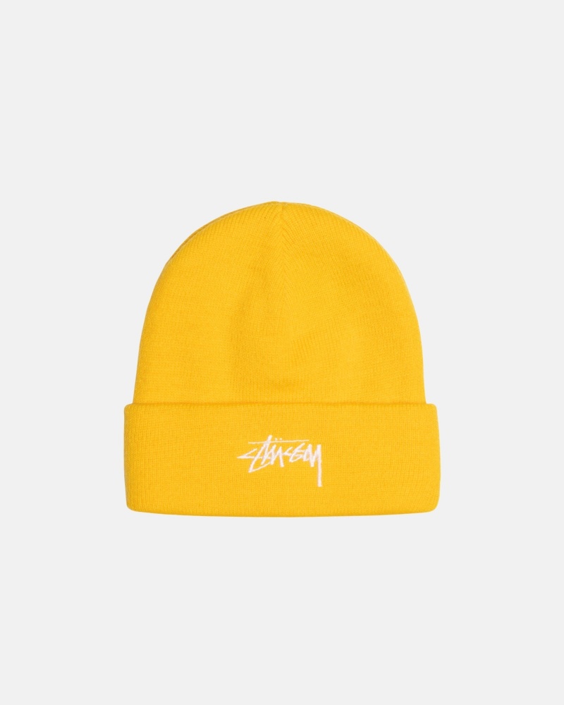 Palarie Stussy Cuff Beanie Stock Muștar | 28561-PXTQ