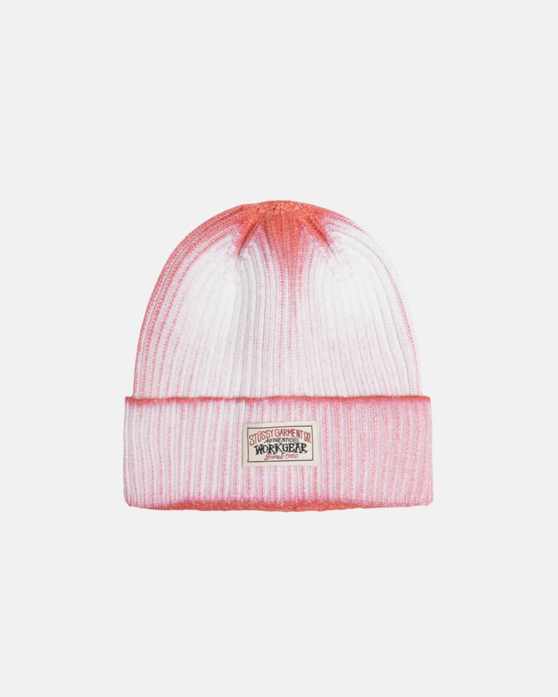 Palarie Stussy Cuff Beanie Workgear Spray Portocalii | 83605-GITW