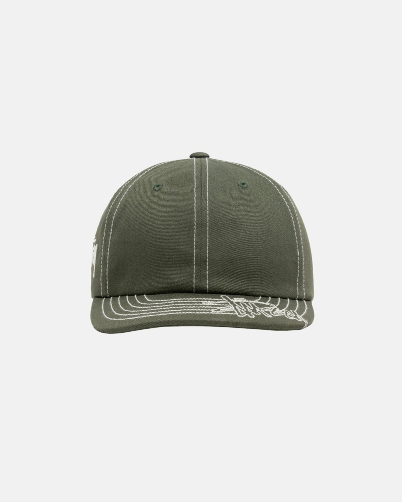 Palarie Stussy Low Pro Basic Stitch Strapback Masline Verzi | 02615-YLBE