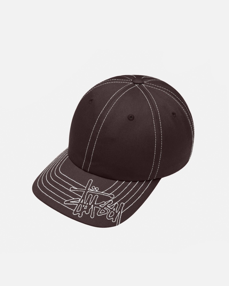 Palarie Stussy Low Pro Basic Stitch Strapback Maro | 26540-QHWY