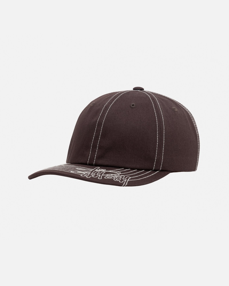 Palarie Stussy Low Pro Basic Stitch Strapback Maro | 26540-QHWY