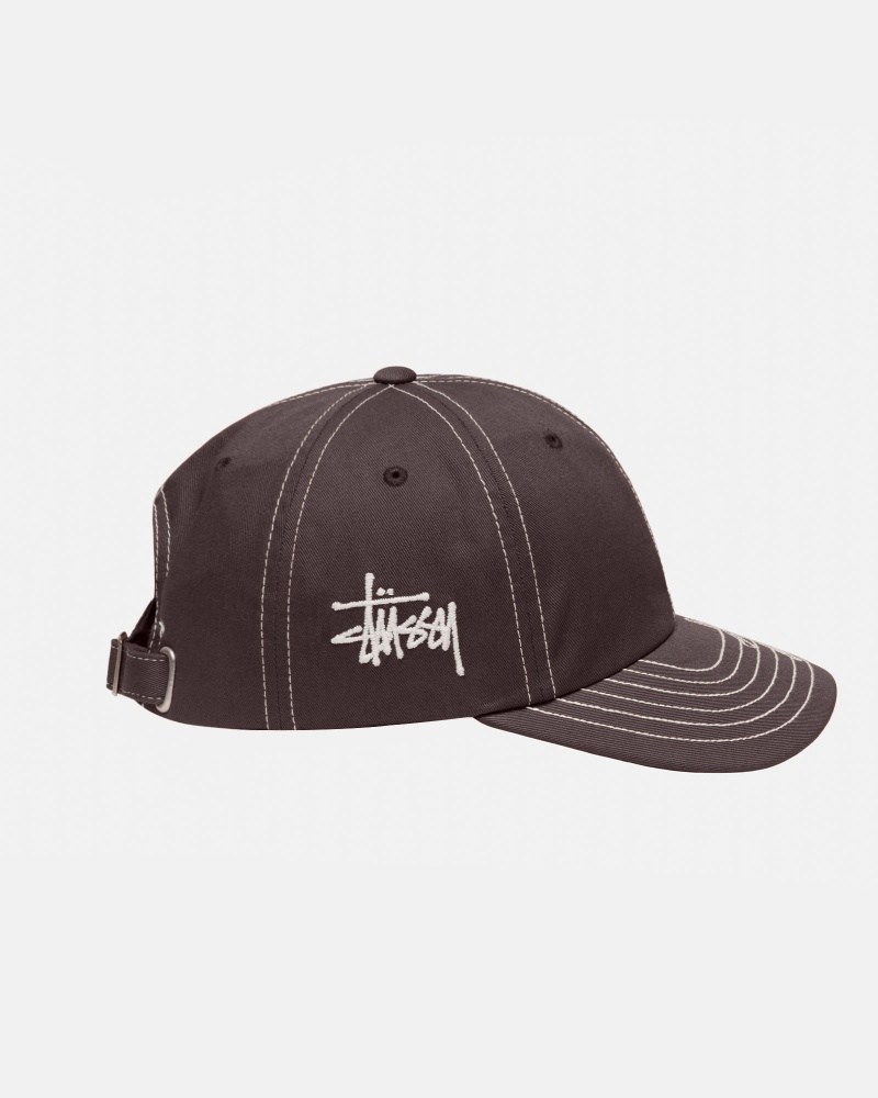 Palarie Stussy Low Pro Basic Stitch Strapback Maro | 26540-QHWY