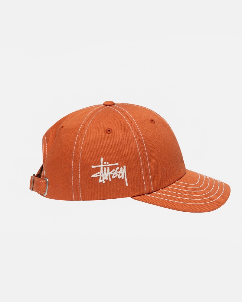 Palarie Stussy Low Pro Basic Stitch Strapback Portocalii | 29857-ZXTA