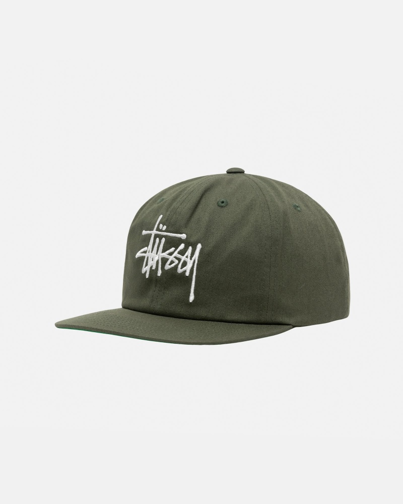 Palarie Stussy Mid-High-Depth Basic Strapback Masline Verzi | 29615-MRXN