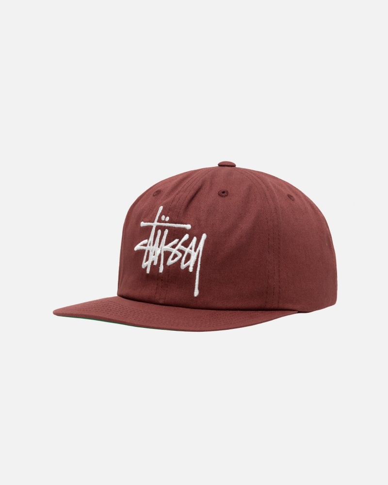 Palarie Stussy Mid-High-Depth Basic Strapback Rosii Maro | 05782-QRXV