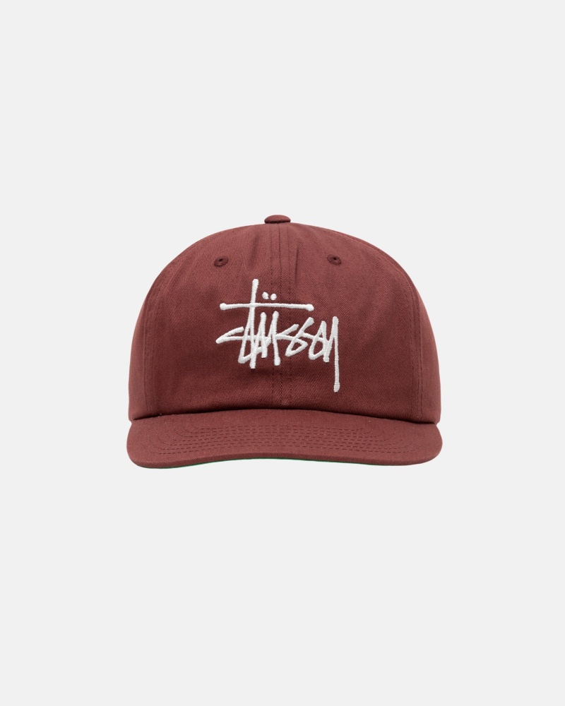 Palarie Stussy Mid-High-Depth Basic Strapback Rosii Maro | 05782-QRXV