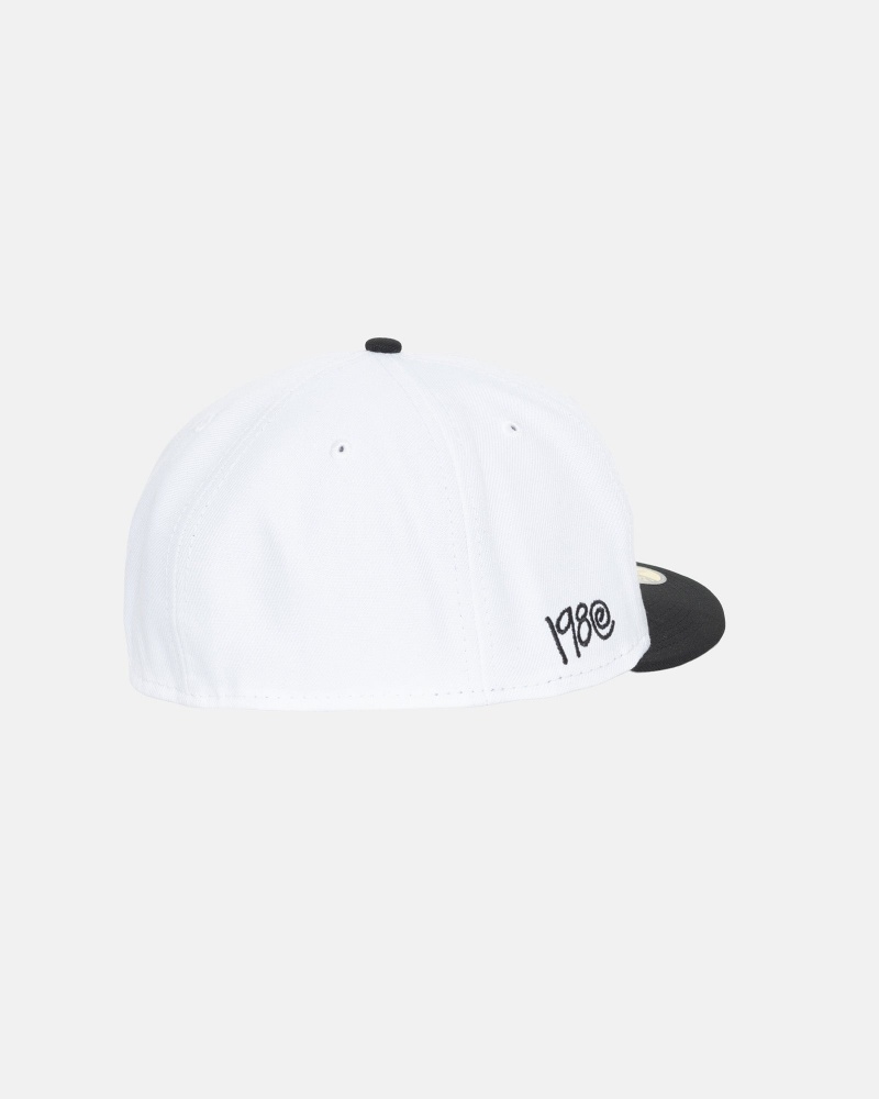 Palarie Stussy New Era 59fifty Curly S Albi Negrii | 29307-NDQE