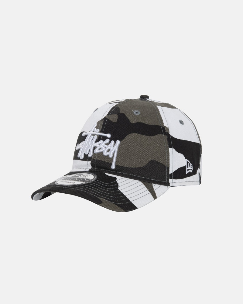 Palarie Stussy New Era 9twenty Basic Strapback Albi Camuflaj | 56871-BYRV