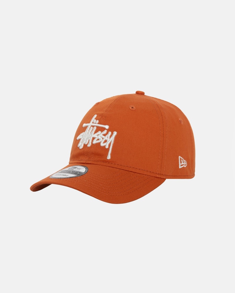 Palarie Stussy New Era 9twenty Basic Strapback Portocalii | 91682-BSDL