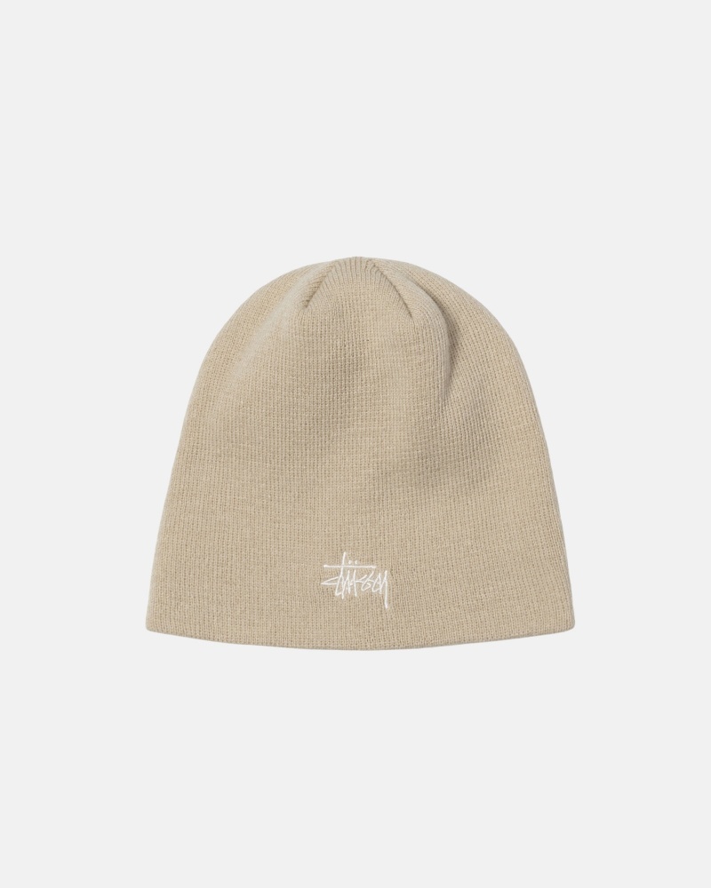 Palarie Stussy Skullcap Basic Albi | 01769-JLMQ