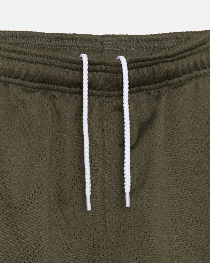 Pantaloni Scurti Stussy Mesh Big Basic Masline Verzi | 39748-YNCO