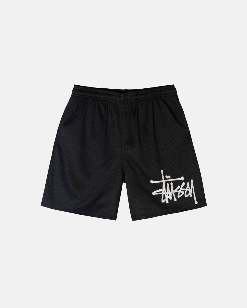 Pantaloni Scurti Stussy Mesh Big Basic Negrii | 50721-IVRJ