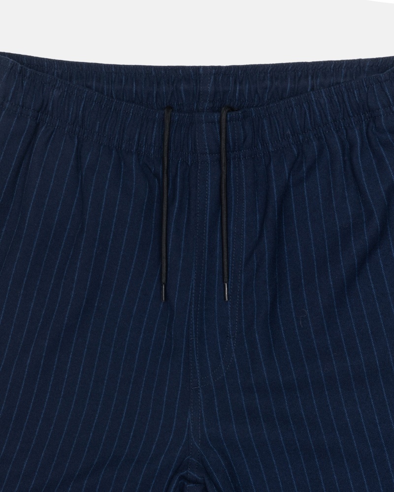 Pantaloni Stussy Beach Pant Lână Stripe Bleumarin | 98721-NUAH