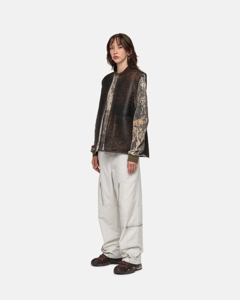 Pantaloni Stussy Nyco Flight Albi | 12736-IXCA