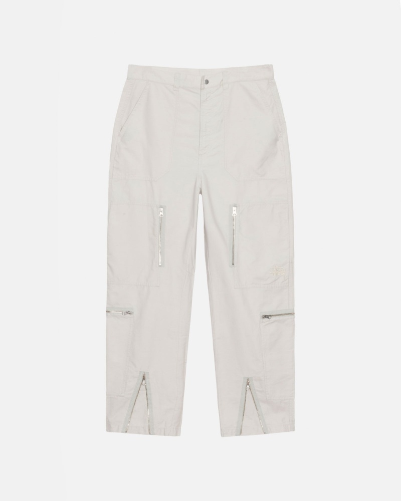 Pantaloni Stussy Nyco Flight Albi | 12736-IXCA