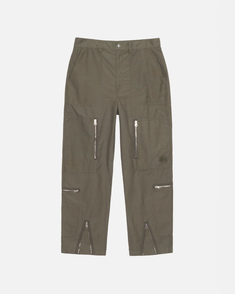 Pantaloni Stussy Nyco Flight Masline Verzi | 16509-DQES