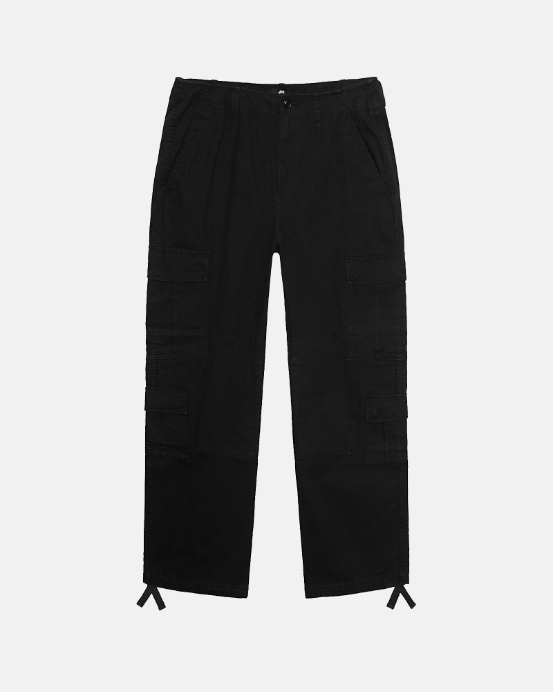 Pantaloni Stussy Surplus Cargo Ripstop Negrii | 58427-SJAH