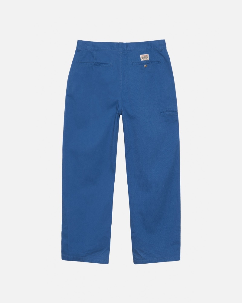 Pantaloni Stussy Workgear Trouser Twill Albastru Regal | 47103-VOMA