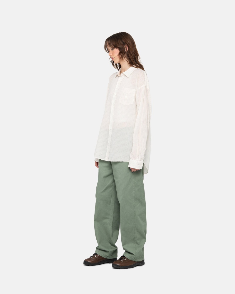 Pantaloni Stussy Workgear Trouser Twill Verzi | 35496-LVJD