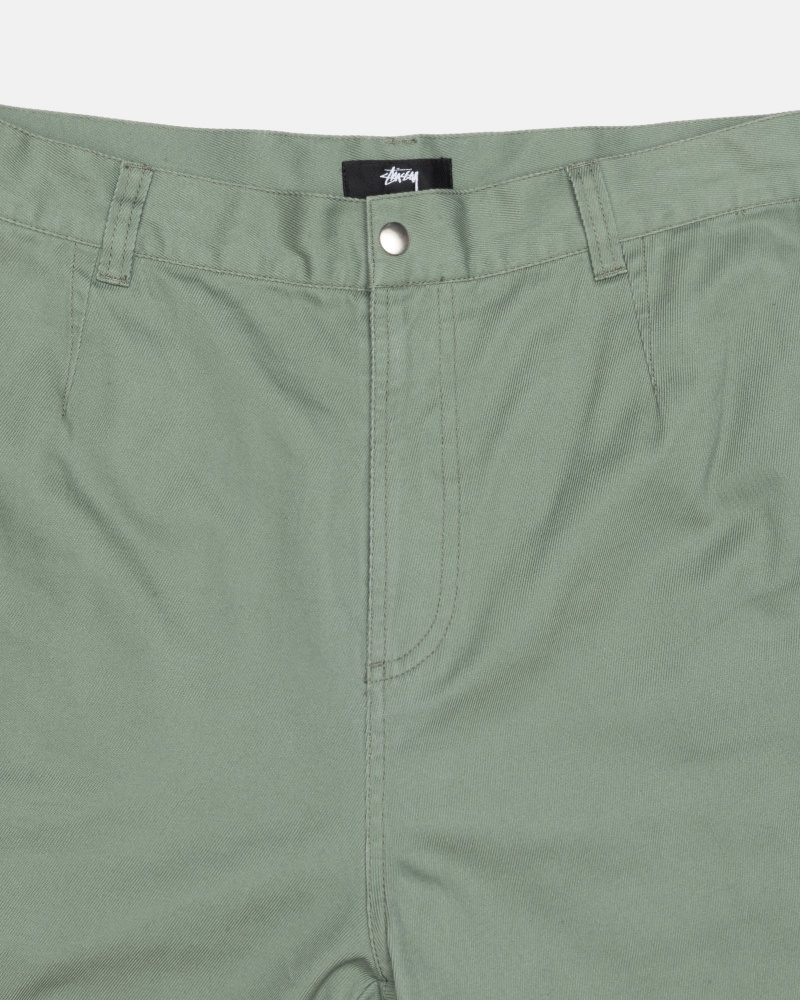 Pantaloni Stussy Workgear Trouser Twill Verzi | 35496-LVJD