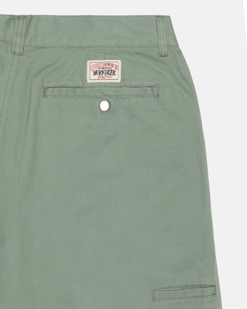 Pantaloni Stussy Workgear Trouser Twill Verzi | 35496-LVJD