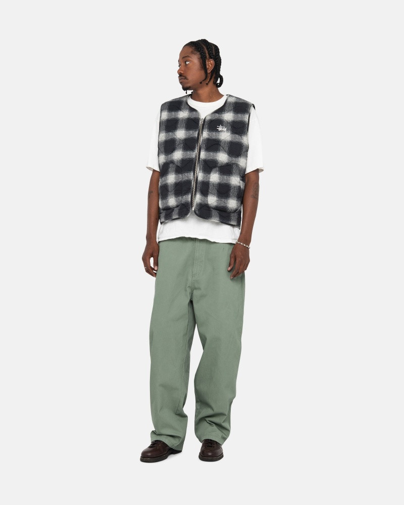 Pantaloni Stussy Workgear Trouser Twill Verzi | 35496-LVJD