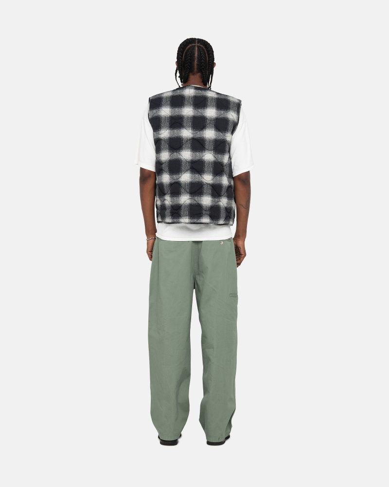 Pantaloni Stussy Workgear Trouser Twill Verzi | 35496-LVJD