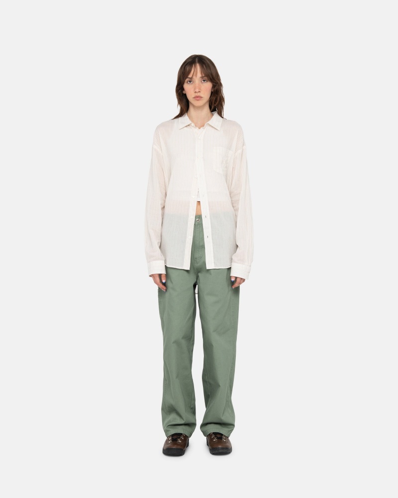 Pantaloni Stussy Workgear Trouser Twill Verzi | 35496-LVJD