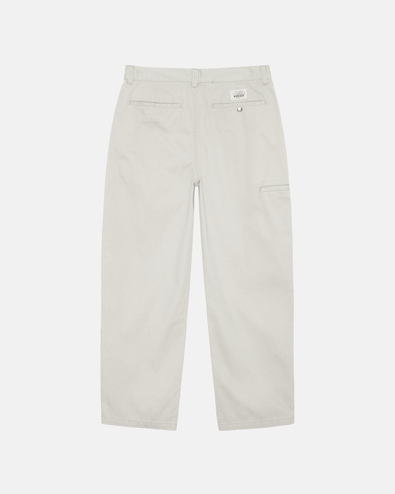 Pantaloni Stussy Workgear Trouser Twill Albi | 34901-XPHG