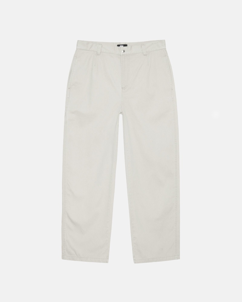 Pantaloni Stussy Workgear Trouser Twill Albi | 34901-XPHG