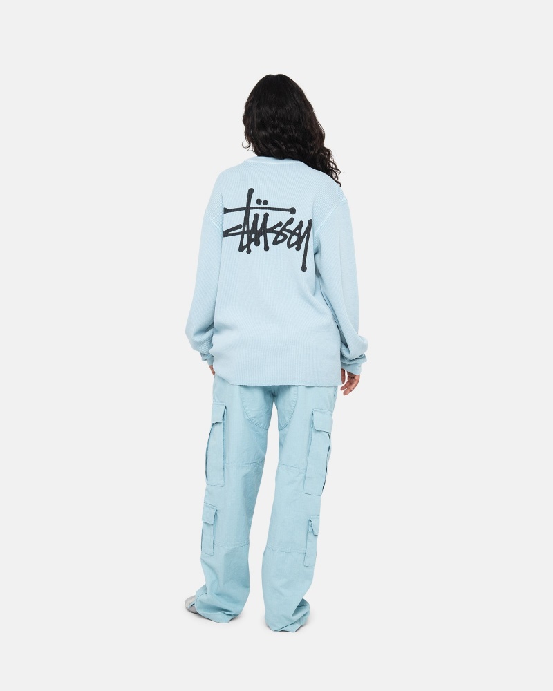 Pulovere Stussy Basic Stock Ls Thermal Albastri Deschis | 14237-WGRN