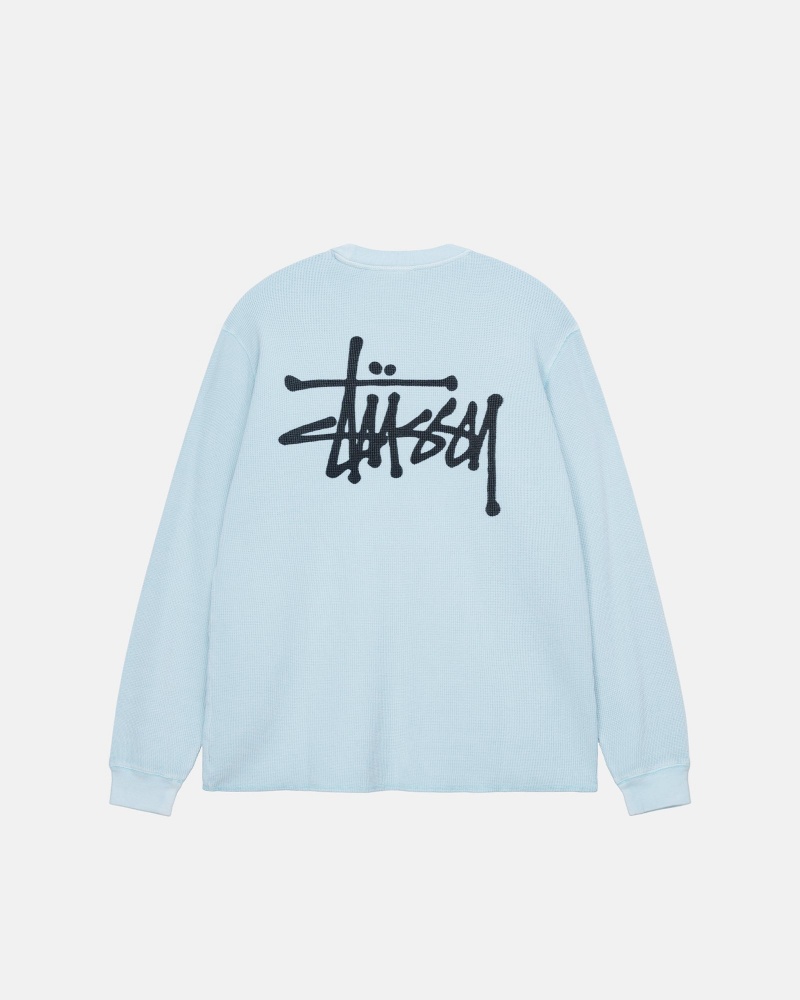 Pulovere Stussy Basic Stock Ls Thermal Albastri Deschis | 14237-WGRN