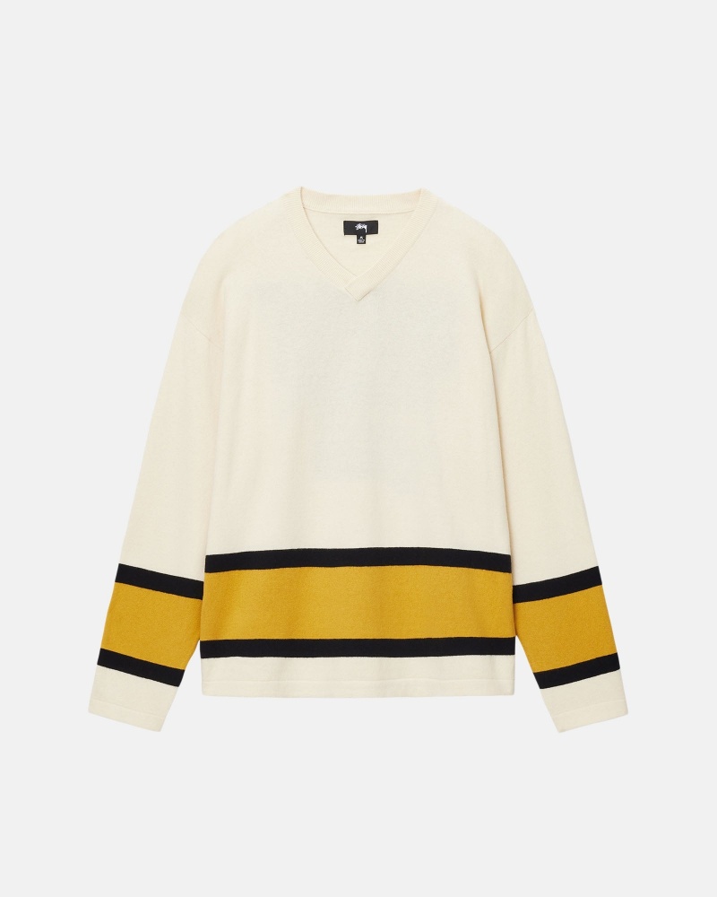 Pulovere Stussy Hockey Bej | 76801-NORV