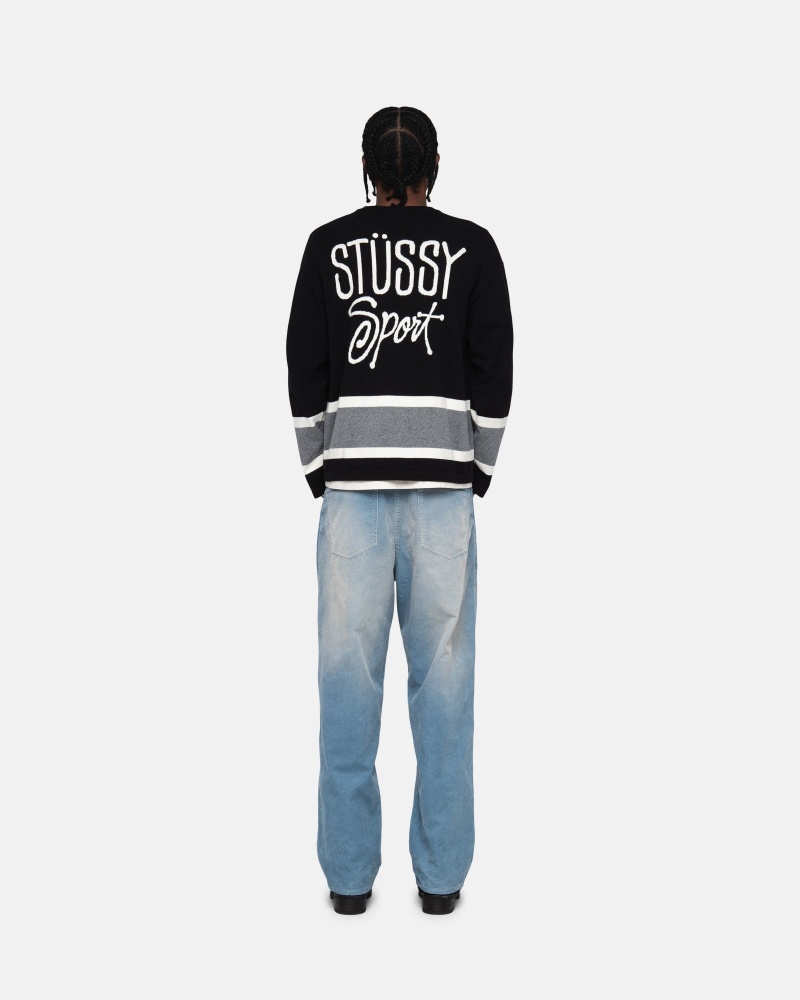 Pulovere Stussy Hockey Negrii | 25908-BILO