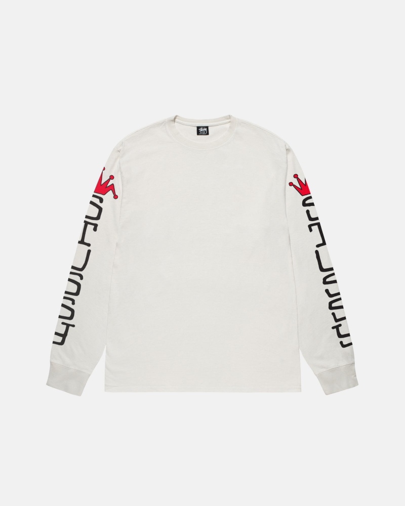 Pulovere Stussy Jumbo Ls Pigment Dyed Bej | 49278-MVFC