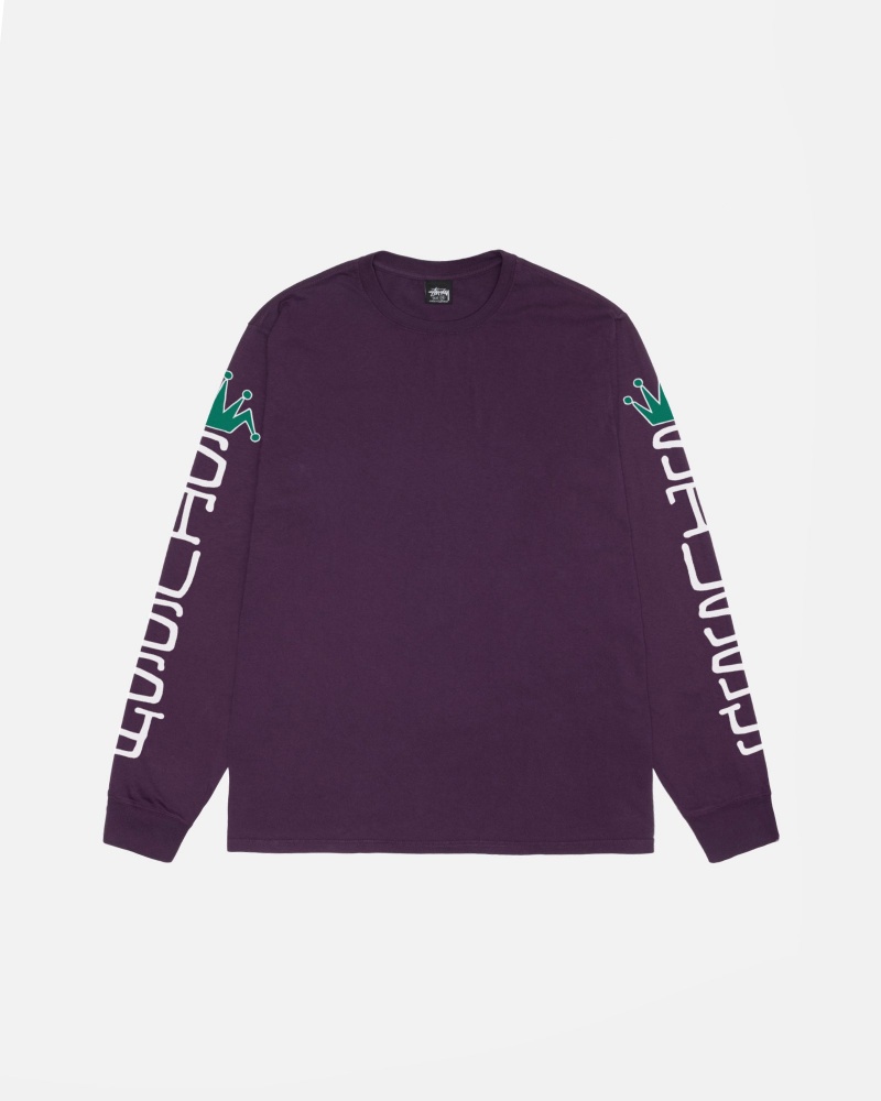 Pulovere Stussy Jumbo Ls Pigment Dyed Violet | 41207-NFIT