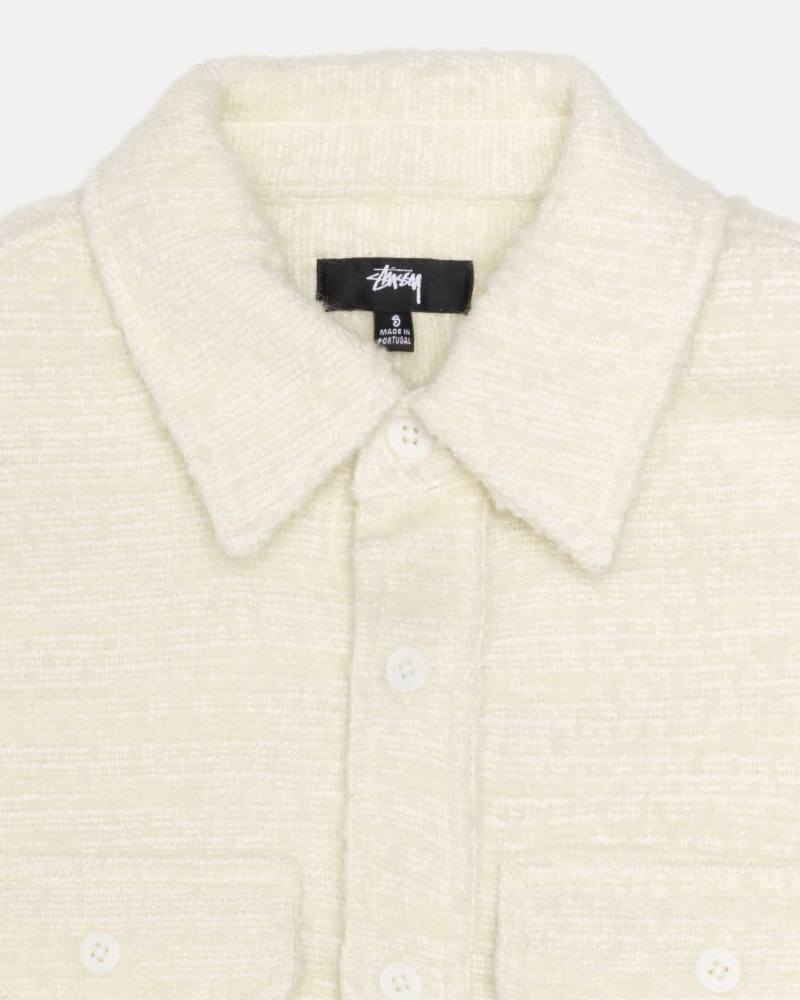 Shirts     Stussy Boucle Lână Cpo Bej | 31254-EYBD